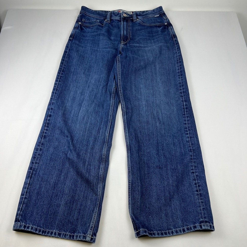 Kik Wear Jeans Epik Chill 34x32 Dark Wash Cotton Wide Leg Y2K Skater Baggy Denim